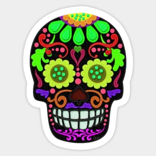 Day of the Dead | Sugar Skull | Felt Texture Style Sticker